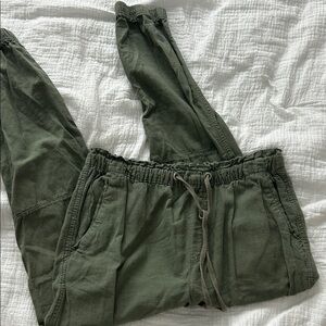 Social Standard by Sanctuary Olive Green Linen Joggers